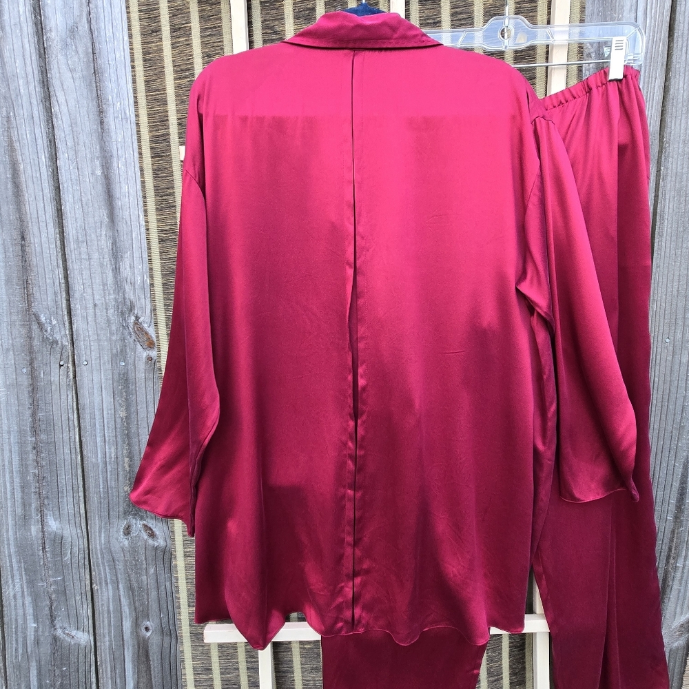 Donna Karan Silk PJ's Burgundy M - Picture 9 of 9